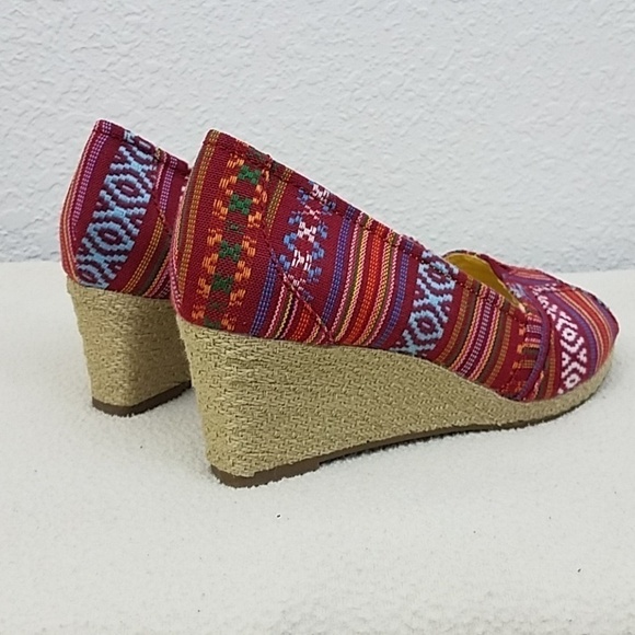 𝅺sonoma 9M peep toe shoes wedge heel aztek - Picture 3 of 7